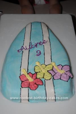 Homemade Surf Board Birthday Cake