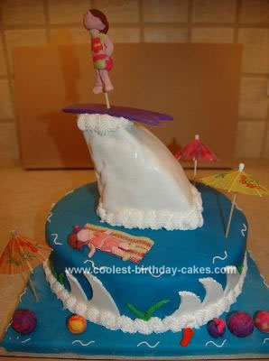Homemade Surfing Birthday Cake