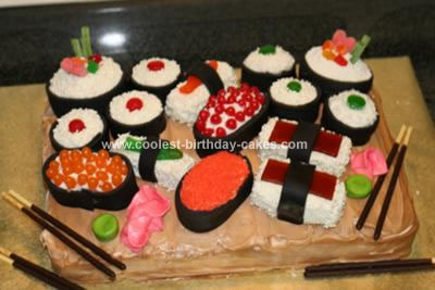 Homemade Sushi Birthday Cake