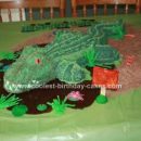 Homemade Swamp Alligator 5th Birthday Cake