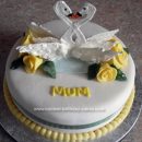 Homemade Swan Birthday Cake