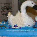 Homemade Swan On The Lake Birthday Cake