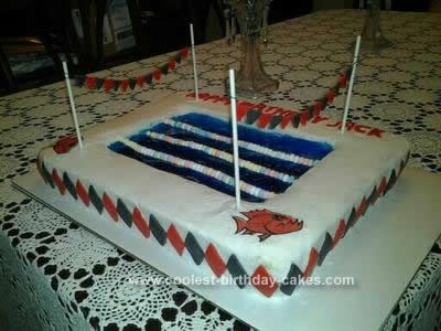 Homemade Swim Team Pool Birthday Cake