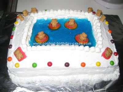 Homemade  Swimming Pool Birthday Cake