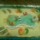 Homemade  Swimming Pool Birthday Cake