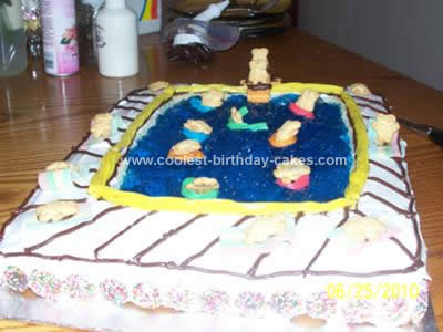 Homemade Swimming Pool Birthday Cake Design