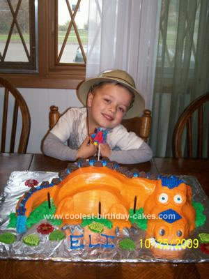 Homemade T Rex Birthday Cake