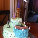 Homemade Tangled Rapunzel Birthday Cake