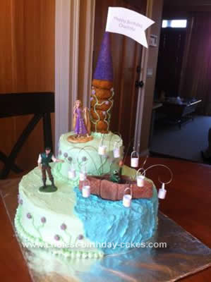 Homemade Tangled Rapunzel Birthday Cake
