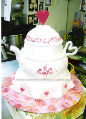 Homemade Tea Kettle Bridal Shower Cake