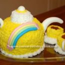Homemade Teapot and Tea Cups Cake