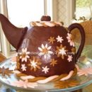 Homemade Brown & Pink Teapot Cake
