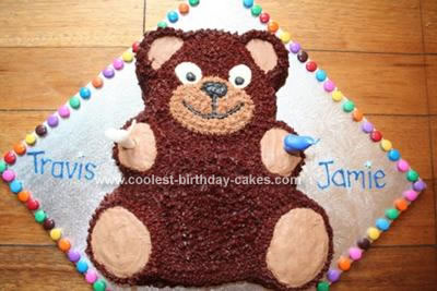 Homemade Teddy Bear Birthday Cake