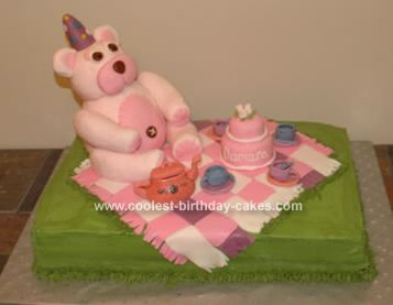 Homemade Teddy Bear Tea Party Cake