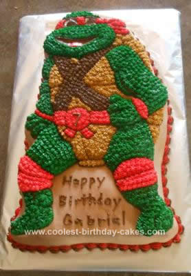 Homemade Teenage Mutant Ninja Turtle Birthday Cake