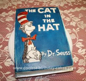Homemade The Cat in the Hat Book Cake