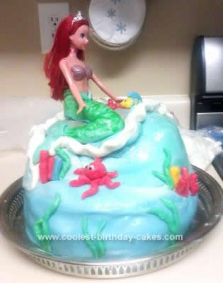 Homemade The Little Mermaid Birthday Cake