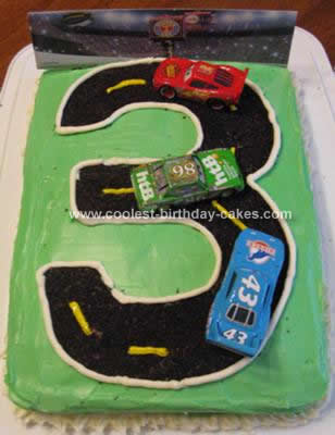 Homemade  Third Birthday Track Cake