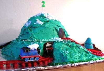 Homemade Thomas And Mountain Cake