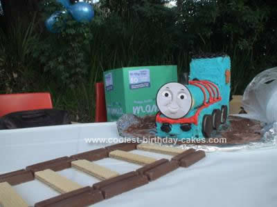 Homemade Thomas and Percy Birthday Cake