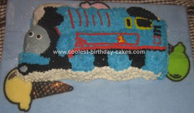 Homemade Thomas the Tank Birthday Cake