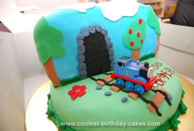 Homemade Thomas The Tank Birthday Cake