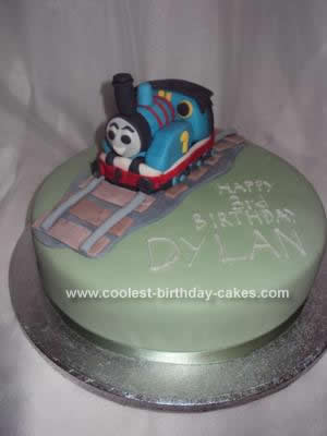 Homemade Thomas The Tank Engine 3rd Birthday Cake