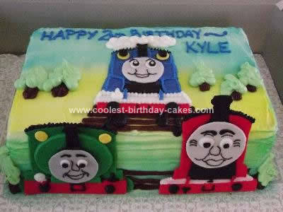 Homemade Thomas the Tank Engine and Friends Cake
