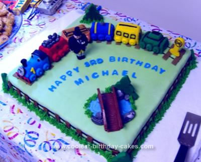 Homemade Thomas The Tank Engine Birthday Cake