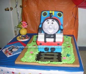 Homemade Thomas the Tank Engine Cake