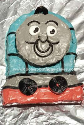 Homemade Thomas The Train Birthday Cake Design