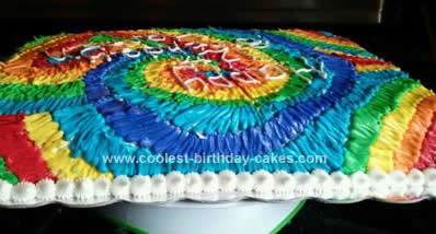 Homemade Tie Dye Birthday Cake