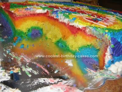 Homemade Tie Dye Birthday Cake