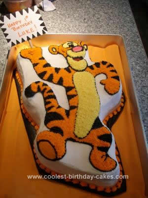Homemade Tigger 1st Birthday Cake