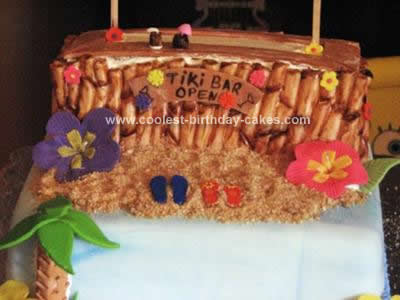 Homemade Tiki Bar Birthday Cake