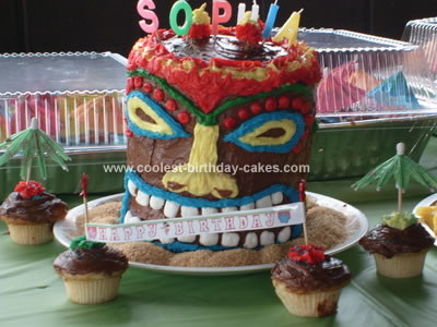 Homemade Tiki Birthday Cake