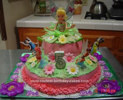 Homemade Tinkerbell 5th Birthday Cake