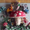 Homemade Tinkerbell And Toadstool Cake