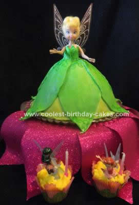 Homemade Tinkerbell Birthday Cake
