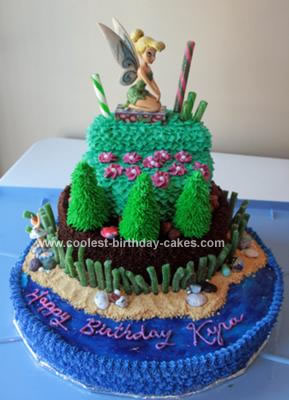 Homemade Tinkerbell Birthday Cake