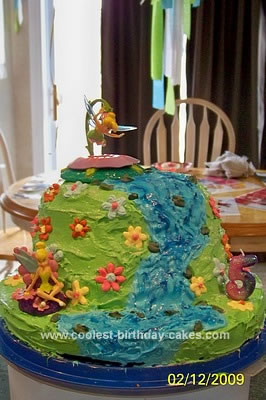 Homemade Tinkerbell Cake In Pixie Hollow