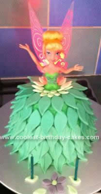 Homemade Tinkerbell Doll Birthday Cake