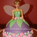 Homemade Tinkerbell Doll Birthday Cake