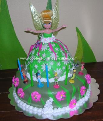 Homemade Tinkerbell Doll Cake
