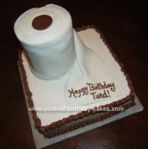 Homemade Toilet Paper Roll Birthday Cake