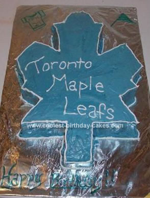 Homemade Toronto Maple Leafs Cake