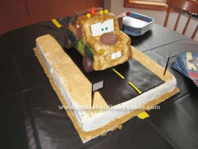 Homemade Tow Mater 3rd Birthday Cake