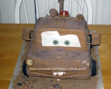 Homemade Tow Mater Birthday Cake
