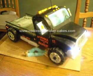Homemade Tow Truck Cake