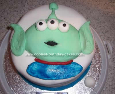 Homemade Toy Story Alien Birthday Cake
